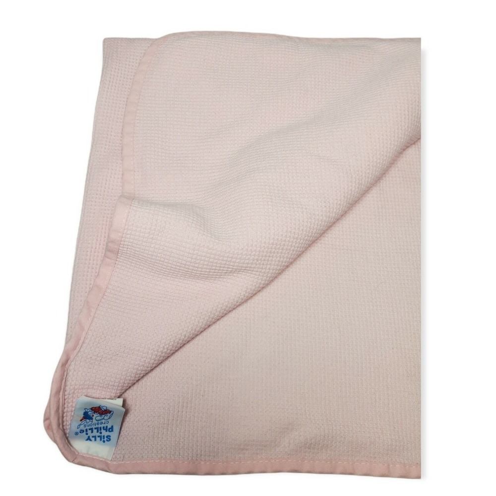 Silly Phillie Baby Receiving Blanket pink waffle Cotton Security